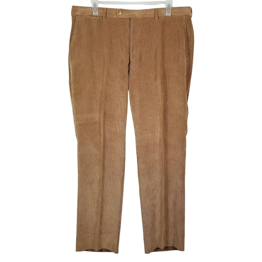 Peter Millar Nanoluxe Corduroy Pants Mens 40 Tan Brown Straight Leg Trousers